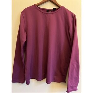 LL Bean Outdoors Womens M Reg Long‎ Sleeve Shirt Polyester Spandex Purple